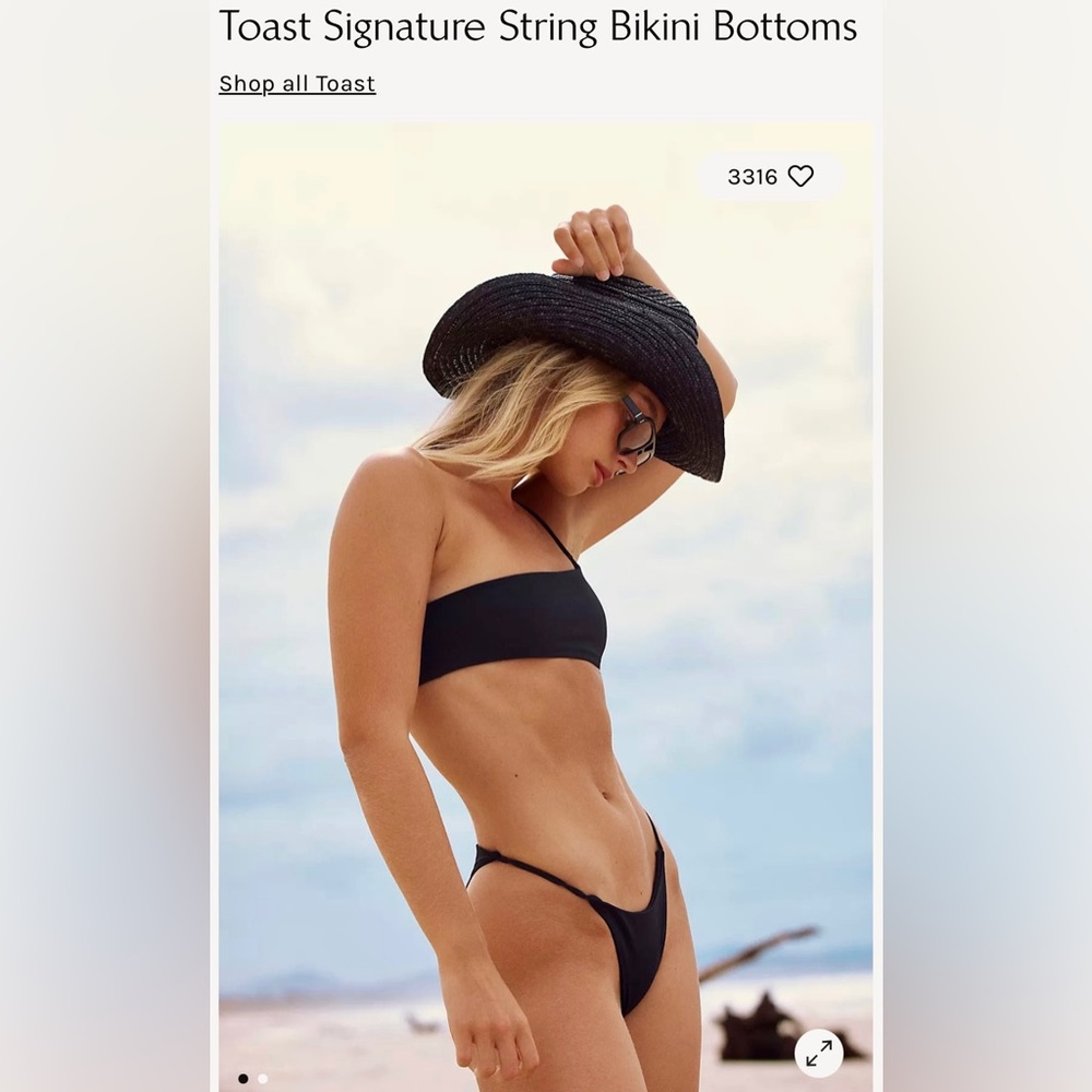 Free People Toast Swim Signature string bikini bottoms in Olive size medium